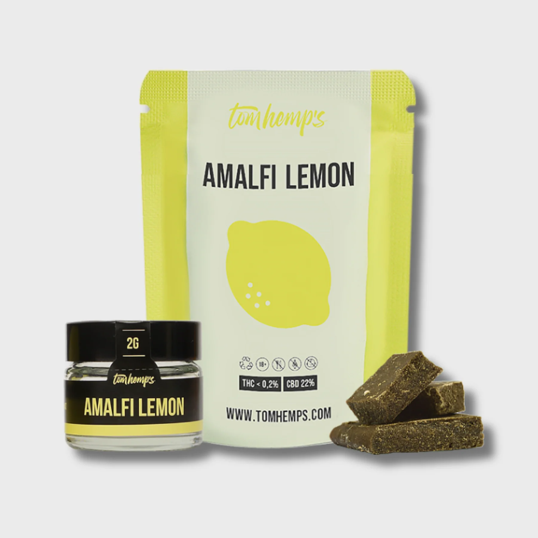 TOM HEMP'S CBD HASH 22% AMALFI LEMON